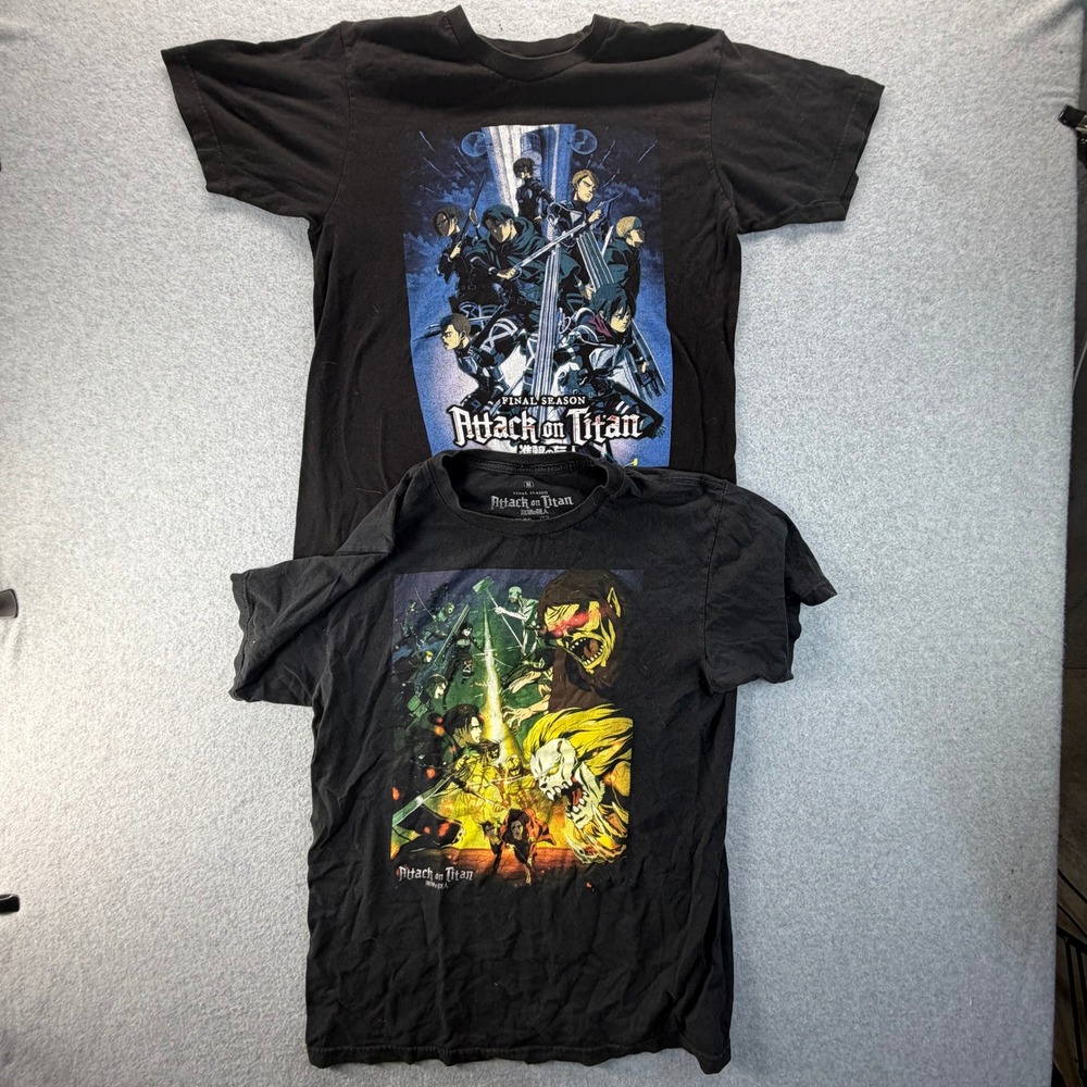 Attack on Titan Final Season T-Shirt Lot of 2 Ripple Junction Mens Medium Black